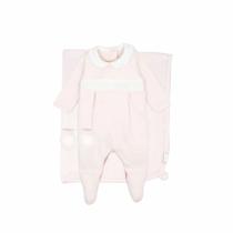 Conjunto Maternidade Tricotil Com Manta e Luvas - Rosa - Bibe