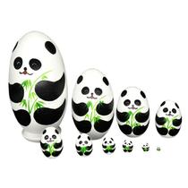 Conjunto Matryoshka de madeira Panda Russian Nesting Dolls de 10 camadas Conjunto Matryoshka de madeira Panda Russian Nesting Dolls de 10 camadas