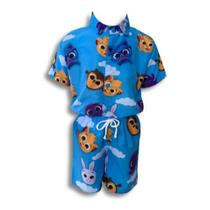 Conjunto Mauricinho Bichinhos Fofos - Camisa E Bermuda Conjunto Mauricinho Bichinhos Fofos - Camisa E Bermuda