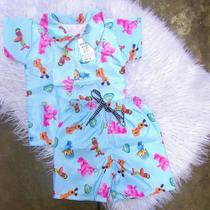 Conjunto Mauricinho camisa social com shorts Tema Pocoio