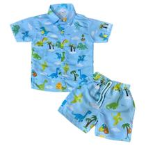 Conjunto Mauricinho Dinossauro Baby - Camisa E Bermuda - Pequenos Encantos Baby