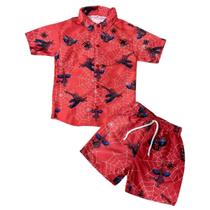 Conjunto Mauricinho Homem Aranha - Camisa E Bermuda Conjunto Mauricinho Homem Aranha - Camisa E Bermuda