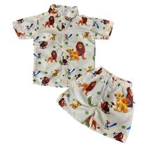 Conjunto Mauricinho Infantil Rei Leão - Camisa E Bermuda