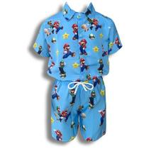 Conjunto Mauricinho Mario Bros - Camisa E Bermuda Conjunto Mauricinho Mario Bros - Camisa E Bermuda