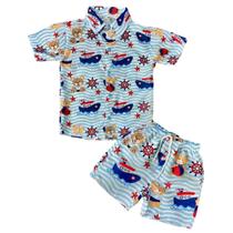 Conjunto Mauricinho Ursinho Marinheiro - Camisa E Bermuda