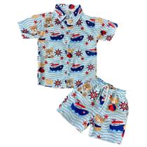 Conjunto Mauricinho Ursinho Marinheiro - Camisa E Bermuda Conjunto Mauricinho Ursinho Marinheiro - Camisa E Bermuda