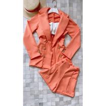 conjunto max Blazer e short alfaiataria coral m