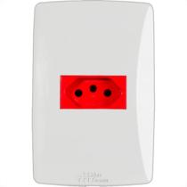 Conjunto Mectronic Petra 1 Tomada 2 Polos+Terra 20A. Vermelha