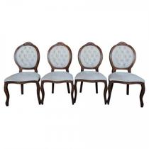Conjunto Medalhão 4 Cadeiras - Sem Braço com Capitonê - Tommy Design