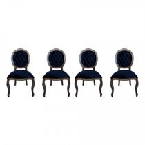 Conjunto Medalhão 4 Cadeiras - Sem Braço com Capitonê - Tommy Design