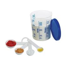 Conjunto Medida Certa Copo 400ml C/ Tampa + 4 Colheres de Medida - Injetemp