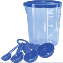 Conjunto Medida Certa Copo 400ml Com Tampa + 4 Colheres Medida