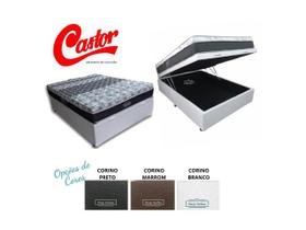 Conjunto Medida Especial c/ Colchão Castor Molas Class + Cama Box Baú Jadmax 120x203x67 ( Ideal para Apartamentos Stúdios - Kitnets)