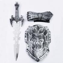 Conjunto Medieval Escudo, Espada e Punho - brink + Conjunto Medieval Escudo, Espada e Punho - brink +
