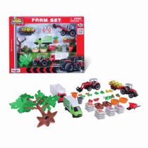 Conjunto Mega FARM SET Trator Massey Fergusson - Mini Work Machines - Maisto - 1/64