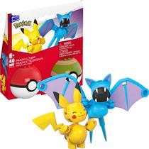 Conjunto Mega Pokémon Pikachu & Zubat - 40 Peças para Construção