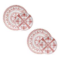 Conjunto Melamina Plástico Premium Refeição Sobremesa Barco