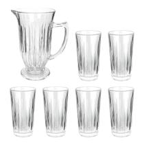 Conjunto Melina Com Jarra E Copos De Vidro Água Suco 7 Peças Conjunto Melina Com Jarra E Copos De Vidro Água Suco 7 Peças