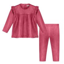Conjunto Menina Alakazoo Blusa e Calça em Plush Vermelho Amor Tamanho:P Conjunto Menina Alakazoo Blusa e Calça em Plush Vermelho Amor Tamanho:P