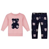 Conjunto Menina Alakazoo Blusa Moletom Felpado e Calça Molecotton Felpado Marinho Tamanho:1