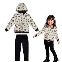 Conjunto Menina Alakazoo Jaqueta Moletinho Soft e Calça Molecotton Felpado Ursinhos Bege/Preto Tamanho:6 Conjunto Menina Alakazoo Jaqueta Moletinho Soft e Calça Molecotton Felpado Ursinhos Bege/Preto Tamanho:6