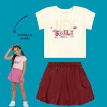 Conjunto Menina Angerô Blusa Algodão e Saia Balonê Microfibr Tamanho:8Cor:Igual da foto