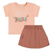 Conjunto Menina Angerô Blusa Algodão e Saia Balonê Microfibr Tamanho:8Cor:Igual da foto Conjunto Menina Angerô Blusa Algodão e Saia Balonê Microfibr Tamanho:8Cor:Igual da foto