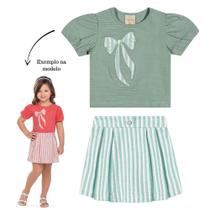 Conjunto Menina Angerô Blusa Algodão e Saia Moletinho c/ Lis Tamanho:1Cor:Igual da foto