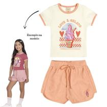 Conjunto Menina Angerô Blusa Algodão Estampa Sorvete e Short Tamanho:8Cor:Igual da foto