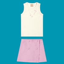 Conjunto Menina Angerô Regata Algodão e Short Saia Sarja Jac Tamanho:8Cor:Igual da foto
