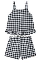 Conjunto Menina Bata e Short Tecido Xadrez VIchy Somni Conjunto Menina Bata e Short Tecido Xadrez VIchy Somni