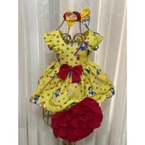 Conjunto Menina Bebê Carinho Branca de Neve +Faixa de Cabelo