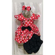 Conjunto Menina Bebê Carinho Minnie Vermelha +Laço de Cabelo +Calcinha Conjunto Menina Bebê Carinho Minnie Vermelha +Laço de Cabelo +Calcinha