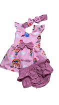 Conjunto Menina Bebê Carinho Temático Bebefinn Rosa + Laço de Cabelo Conjunto Menina Bebê Carinho Temático Bebefinn Rosa + Laço de Cabelo
