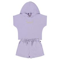 Conjunto Menina BGR Blusa e Shorts em Moletinho - Roxo Conjunto Menina BGR Blusa e Shorts em Moletinho - Roxo