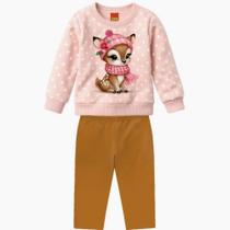 Conjunto Menina Blusa Bordado Legging Kyly