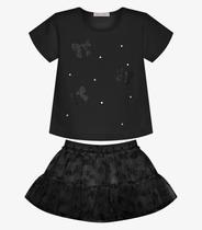 Conjunto Menina Blusa Com Saia Trick Nick Preto Conjunto Menina Blusa Com Saia Trick Nick Preto