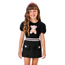 Conjunto Menina Blusa Com Shorts Saia Trick Nick Preto Urso Conjunto Menina Blusa Com Shorts Saia Trick Nick Preto Urso