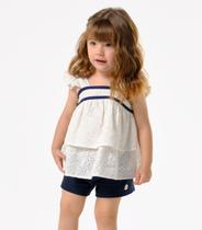 Conjunto Menina Blusa Com Shorts Trick Nick Bege Conjunto Menina Blusa Com Shorts Trick Nick Bege