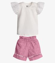 Conjunto Menina Blusa Com Shorts Trick Nick Bege Conjunto Menina Blusa Com Shorts Trick Nick Bege