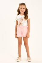 Conjunto Menina Blusa Confort Dog Strass e Short Somni Conjunto Menina Blusa Confort Dog Strass e Short Somni