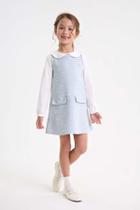 Conjunto Menina Blusa Cotton e Vestido Malha Tweed Somni Conjunto Menina Blusa Cotton e Vestido Malha Tweed Somni