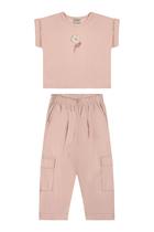 Conjunto menina blusa e calça coloritta cor:rosatamanho:6 Conjunto menina blusa e calça coloritta cor:rosatamanho:6