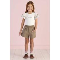 Conjunto Menina Blusa em Algodão Canelado e Shorts em Tecido Sarjado - Mon Sucré