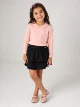 Conjunto Menina Blusa Em Cotton E Saia Em Laise Lilydee Cor:RosaTamanho:4 Conjunto Menina Blusa Em Cotton E Saia Em Laise Lilydee Cor:RosaTamanho:4