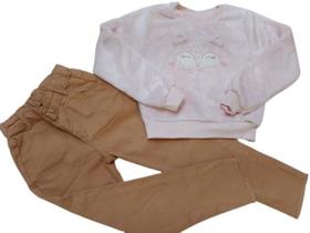 Conjunto Menina Blusa Pelo Inverno + Calça Paraiso Rf 14875