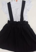 Conjunto Menina Blusa Saia Suspensório Verão LessaKids K311 -