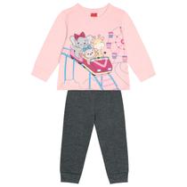 Conjunto Menina Blusão e Calça Moletom Apeluciado Quentinho