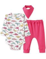 Conjunto Menina Body com Babador Bandana e Calça Pingo Lelê