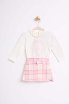 Conjunto Menina Body Cotton e Saia Flanela Xadrez Somni Conjunto Menina Body Cotton e Saia Flanela Xadrez Somni